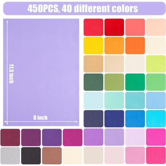 450 Sheets Multicolor Tissue Paper, Gift Wrapping Paper for Birthday Gift DIY - Picture 2 of 6